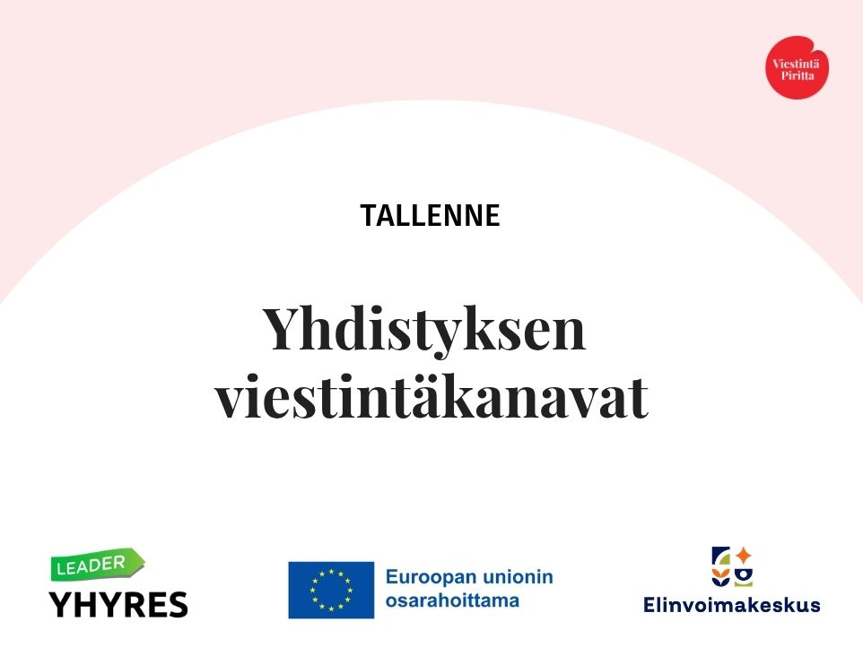 Yhdistyksen viestintäkanavat